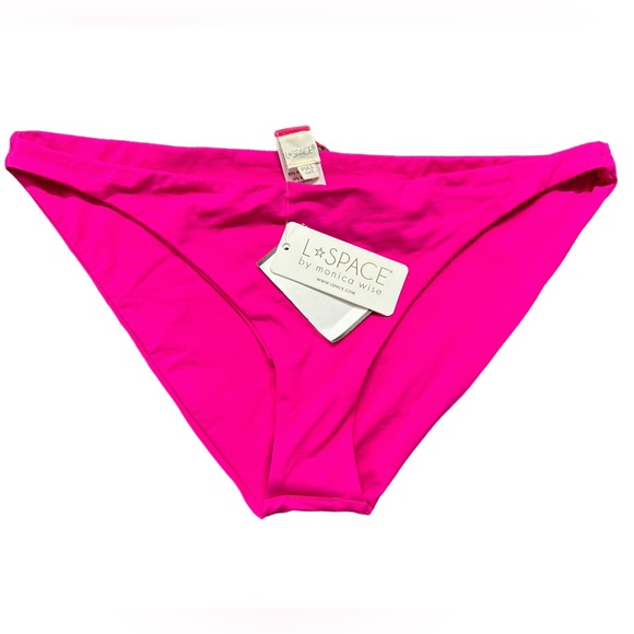 L*SPACE womens hot pink Camacho full coverage swim bikini bottoms size L NWT - Picture 2 of 10